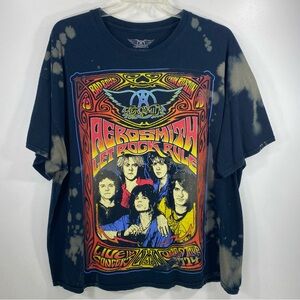 Aerosmith Live Let Rock Rule Tour 2014 Black Tie-Dye Concert Band Tee T-Shirt 3X